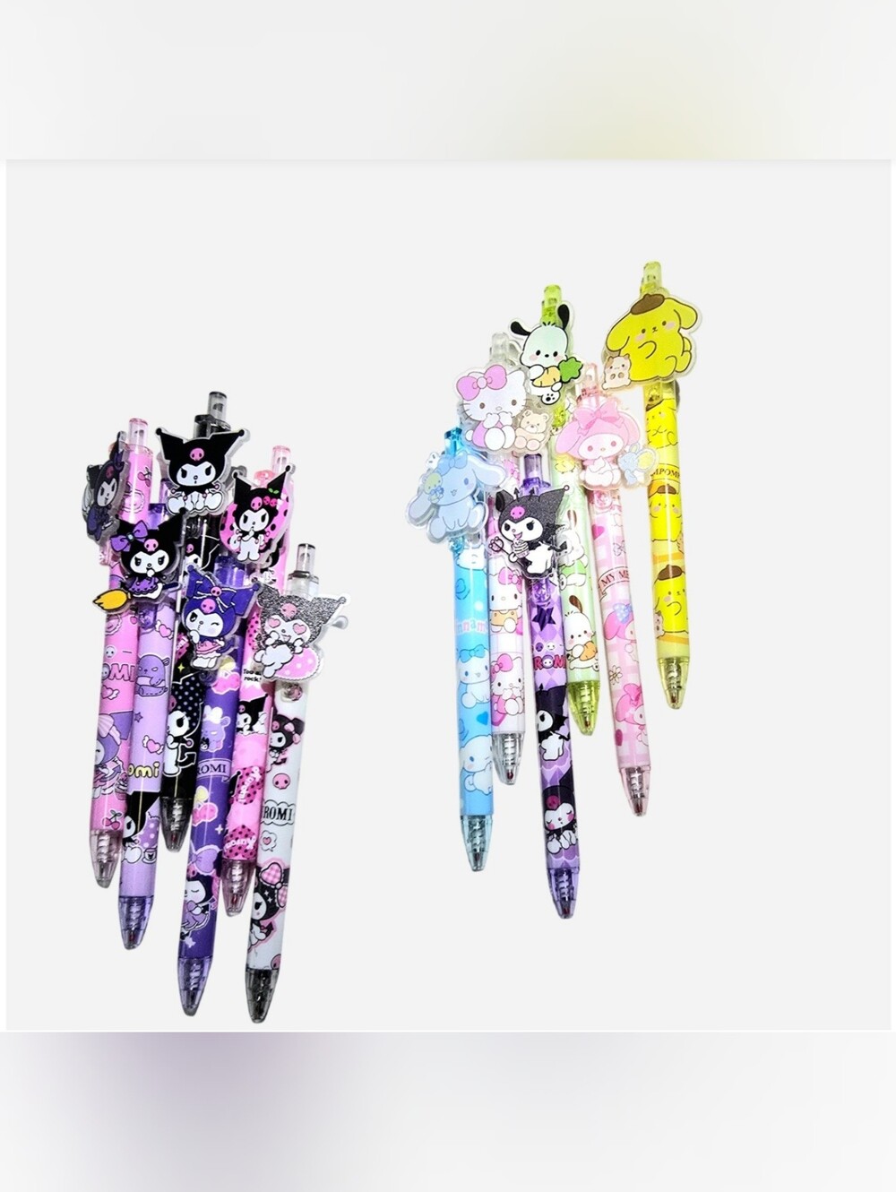 Sanrio Kuromi Plus Hello Kitty & Friends Kawaii Retractable Gel Pen Bundle of 12